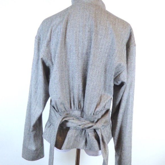 CLUB MONACO herringbone wool high neck jacket L - Picture 8 of 10